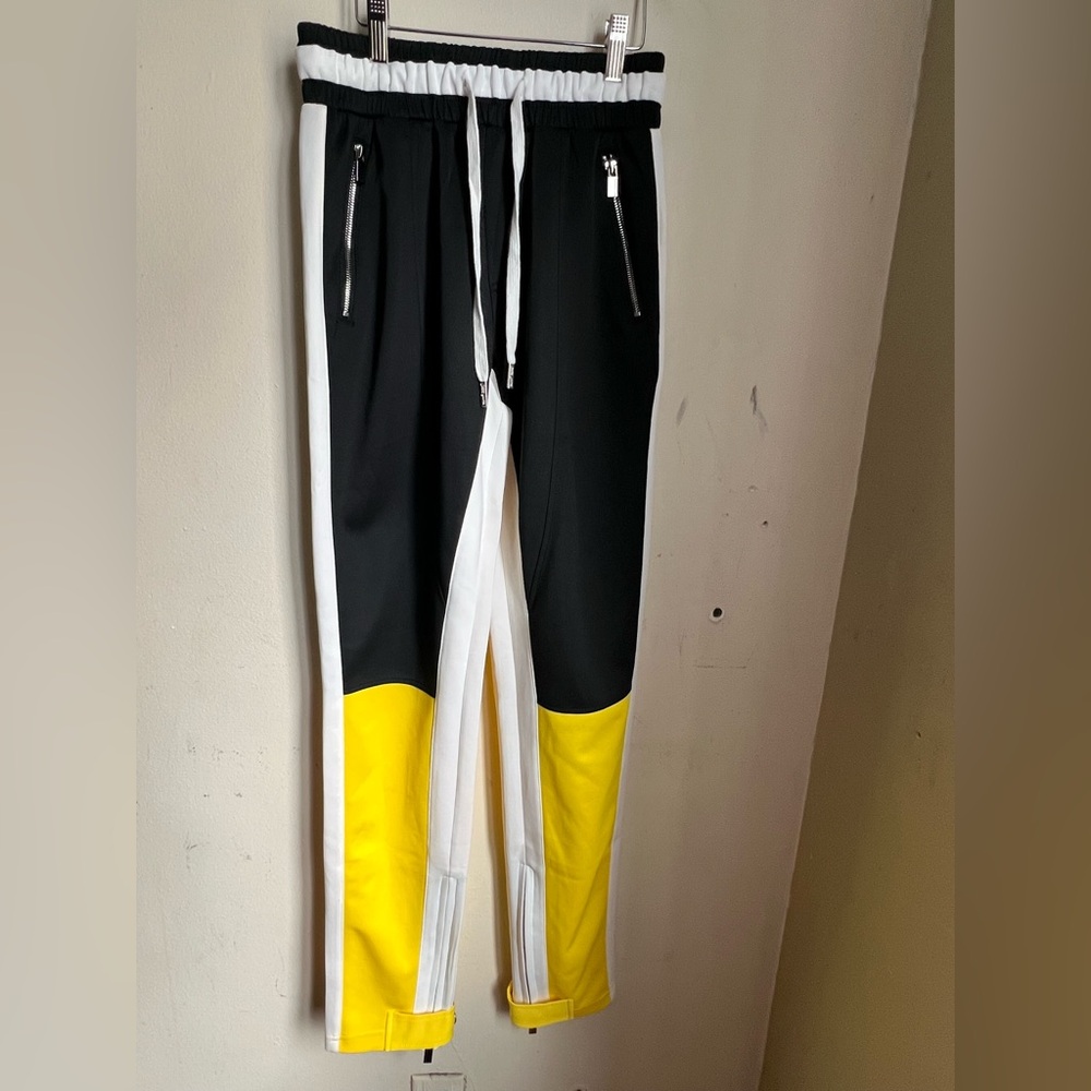 SIXTH JUNE Stylish Kids Black and Yellow performance Bottoms